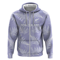 New Zealand Silver Fern Rugby Custom Zip Hoodie Go Aotearoa Champions Purple Version - Polynesian Pride