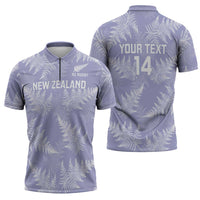 New Zealand Silver Fern Rugby Custom Zipper Polo Shirt Go Aotearoa Champions Purple Version - Polynesian Pride