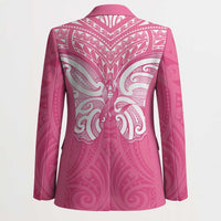 New Zealand Breast Cancer Awareness Blazer Maori Butterfly Pink Ribbon - Polynesian Pride