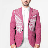 New Zealand Breast Cancer Awareness Blazer Maori Butterfly Pink Ribbon - Polynesian Pride