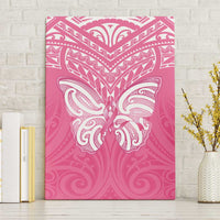 New Zealand Breast Cancer Awareness Canvas Wall Art Maori Butterfly Pink Ribbon - Polynesian Pride