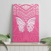 New Zealand Breast Cancer Awareness Canvas Wall Art Maori Butterfly Pink Ribbon - Polynesian Pride