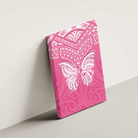 New Zealand Breast Cancer Awareness Canvas Wall Art Maori Butterfly Pink Ribbon - Polynesian Pride