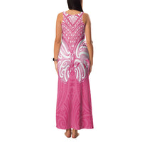 New Zealand Breast Cancer Awareness Family Matching Tank Maxi Dress and Hawaiian Shirt Maori Butterfly Pink Ribbon - Polynesian Pride