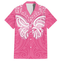 New Zealand Breast Cancer Awareness Hawaiian Shirt Maori Butterfly Pink Ribbon - Polynesian Pride