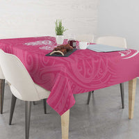 New Zealand Breast Cancer Awareness Tablecloth Maori Butterfly Pink Ribbon - Polynesian Pride