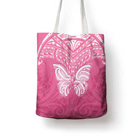 New Zealand Breast Cancer Awareness Tote Bag Maori Butterfly Pink Ribbon - Polynesian Pride