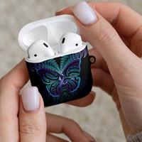 Suicide Prevention New Zealand AirPods Case Aotearoa Maori Butterfly Mix Silver Fern - Polynesian Pride