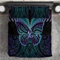 Suicide Prevention New Zealand Bedding Set Aotearoa Maori Butterfly Mix Silver Fern - Polynesian Pride