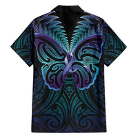 Suicide Prevention New Zealand Family Matching Long Sleeve Bodycon Dress and Hawaiian Shirt Aotearoa Maori Butterfly Mix Silver Fern - Polynesian Pride