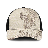 Beige Hawaii Baseball Net Cap Hammerhead Shark Tattoo Curve Polynesian LT14 One Size Black Beige - Polynesian Pride
