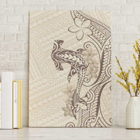 Beige Hawaii Canvas Wall Art Hammerhead Shark Tattoo Curve Polynesian - Polynesian Pride