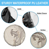 Beige Hawaii Spare Tire Cover Hammerhead Shark Tattoo Curve Polynesian LT14 - Polynesian Pride