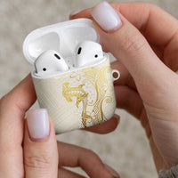 Gold and White Hawaii AirPods Case Hammerhead Shark Tattoo Curve Polynesian LT14 - Polynesian Pride