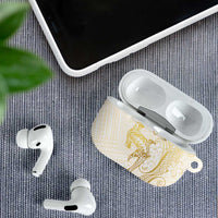 Gold and White Hawaii AirPods Case Hammerhead Shark Tattoo Curve Polynesian LT14 - Polynesian Pride