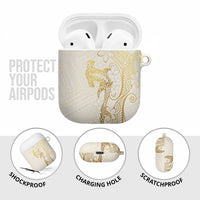 Gold and White Hawaii AirPods Case Hammerhead Shark Tattoo Curve Polynesian LT14 - Polynesian Pride