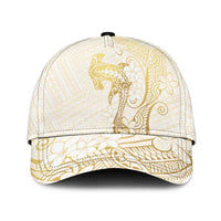 Gold and White Hawaii Classic Cap Hammerhead Shark Tattoo Curve Polynesian LT14 Universal Fit White - Polynesian Pride
