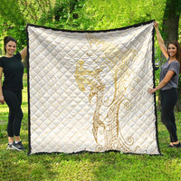Gold and White Hawaii Quilt Hammerhead Shark Tattoo Curve Polynesian - Polynesian Pride