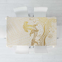 Gold and White Hawaii Tablecloth Hammerhead Shark Tattoo Curve Polynesian - Polynesian Pride
