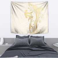 Gold and White Hawaii Tapestry Hammerhead Shark Tattoo Curve Polynesian - Polynesian Pride