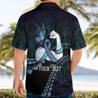Personalised Polynesia Suicide Prevention Month Hawaiian Shirt Brave Strong Butterfly Teal Purple Ribbon LT14 - Polynesian Pride