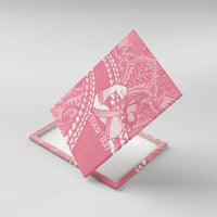 Personalised Polynesia Breast Cancer Awareness Canvas Wall Art Brave Strong Butterfly Pink Ribbon LT14 With Frame Pink - Polynesian Pride