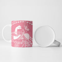 Personalised Polynesia Breast Cancer Awareness Ceramic Mug Brave Strong Butterfly Pink Ribbon LT14 - Polynesian Pride