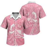Personalised Polynesia Breast Cancer Awareness Family Matching Off The Shoulder Long Sleeve Dress and Hawaiian Shirt Brave Strong Butterfly Pink Ribbon LT14 Son's Shirt Pink - Polynesian Pride