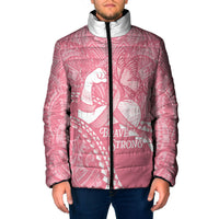 Personalised Polynesia Breast Cancer Awareness Padded Jacket Brave Strong Butterfly Pink Ribbon LT14 Men Pink - Polynesian Pride
