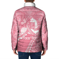Personalised Polynesia Breast Cancer Awareness Padded Jacket Brave Strong Butterfly Pink Ribbon LT14 - Polynesian Pride