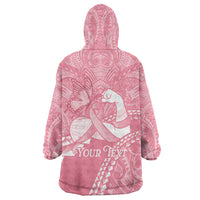 Personalised Polynesia Breast Cancer Awareness Wearable Blanket Hoodie Brave Strong Butterfly Pink Ribbon LT14 - Polynesian Pride