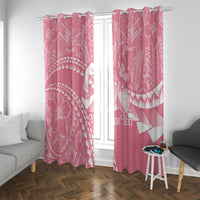 Personalised Polynesia Breast Cancer Awareness Window Curtain Brave Strong Butterfly Pink Ribbon LT14 With Grommets Pink - Polynesian Pride