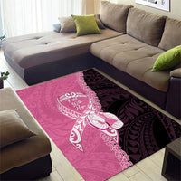 Polynesia Breast Cancer Awareness Area Rug Fight With Hope Pink Ribbon Boxing Gloves LT14 - Polynesian Pride