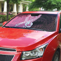 Polynesia Breast Cancer Awareness Auto Sun Shade Fight With Hope Pink Ribbon Boxing Gloves LT14 - Polynesian Pride