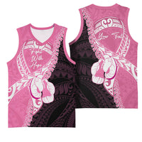 Personalised Polynesia Breast Cancer Awareness Basketball Jersey Fight With Hope Pink Ribbon Boxing Gloves LT14 - Polynesian Pride