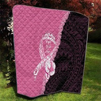 Polynesia Breast Cancer Awareness Quilt Fight With Hope Pink Ribbon Boxing Gloves LT14 - Polynesian Pride