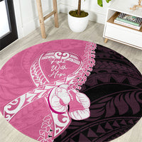 Polynesia Breast Cancer Awareness Round Carpet Fight With Hope Pink Ribbon Boxing Gloves LT14 Pink - Polynesian Pride