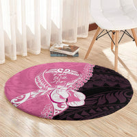 Polynesia Breast Cancer Awareness Round Carpet Fight With Hope Pink Ribbon Boxing Gloves LT14 - Polynesian Pride