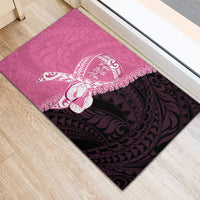 Polynesia Breast Cancer Awareness Rubber Doormat Fight With Hope Pink Ribbon Boxing Gloves LT14 - Polynesian Pride
