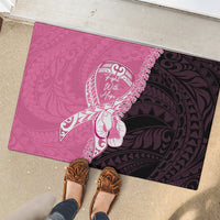 Polynesia Breast Cancer Awareness Rubber Doormat Fight With Hope Pink Ribbon Boxing Gloves LT14 - Polynesian Pride