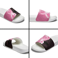 Polynesia Breast Cancer Awareness Slide Sandals Fight With Hope Pink Ribbon Boxing Gloves LT14 - Polynesian Pride