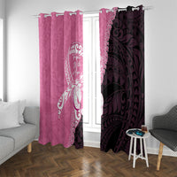 Polynesia Breast Cancer Awareness Window Curtain Fight With Hope Pink Ribbon Boxing Gloves LT14 With Grommets Pink - Polynesian Pride