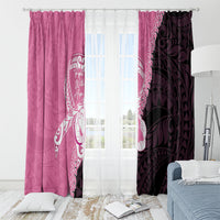Polynesia Breast Cancer Awareness Window Curtain Fight With Hope Pink Ribbon Boxing Gloves LT14 - Polynesian Pride