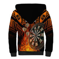 Personalised Polynesian Darts Sherpa Hoodie Fire Burning With Tribal Tattoo LT14 - Polynesian Pride