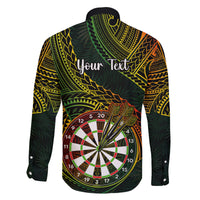 Personalised Polynesian Darts Family Matching Long Sleeve Bodycon Dress and Hawaiian Shirt Dart Lovers Tribal Pattern Mix Tropical Leaves LT14 - Polynesian Pride