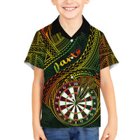 Personalised Polynesian Darts Family Matching Summer Maxi Dress and Hawaiian Shirt Dart Lovers Tribal Pattern Mix Tropical Leaves LT14 Dad's Shirt - Long Sleeve Reggae - Polynesian Pride