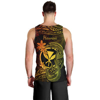 Hawaii Men Tank Top Fish Hook Tattoo Mix Polynesian Plumeria Reggae Version LT14 - Polynesian Pride