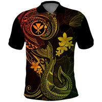 Hawaii Polo Shirt Fish Hook Tattoo Mix Polynesian Plumeria Reggae Version LT14 Reggae - Polynesian Pride