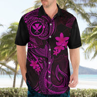 Hawaii Hawaiian Shirt Fish Hook Tattoo Mix Polynesian Plumeria Pink Version LT14 - Polynesian Pride