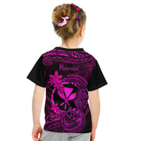 Hawaii Kid T Shirt Fish Hook Tattoo Mix Polynesian Plumeria Pink Version LT14 - Polynesian Pride